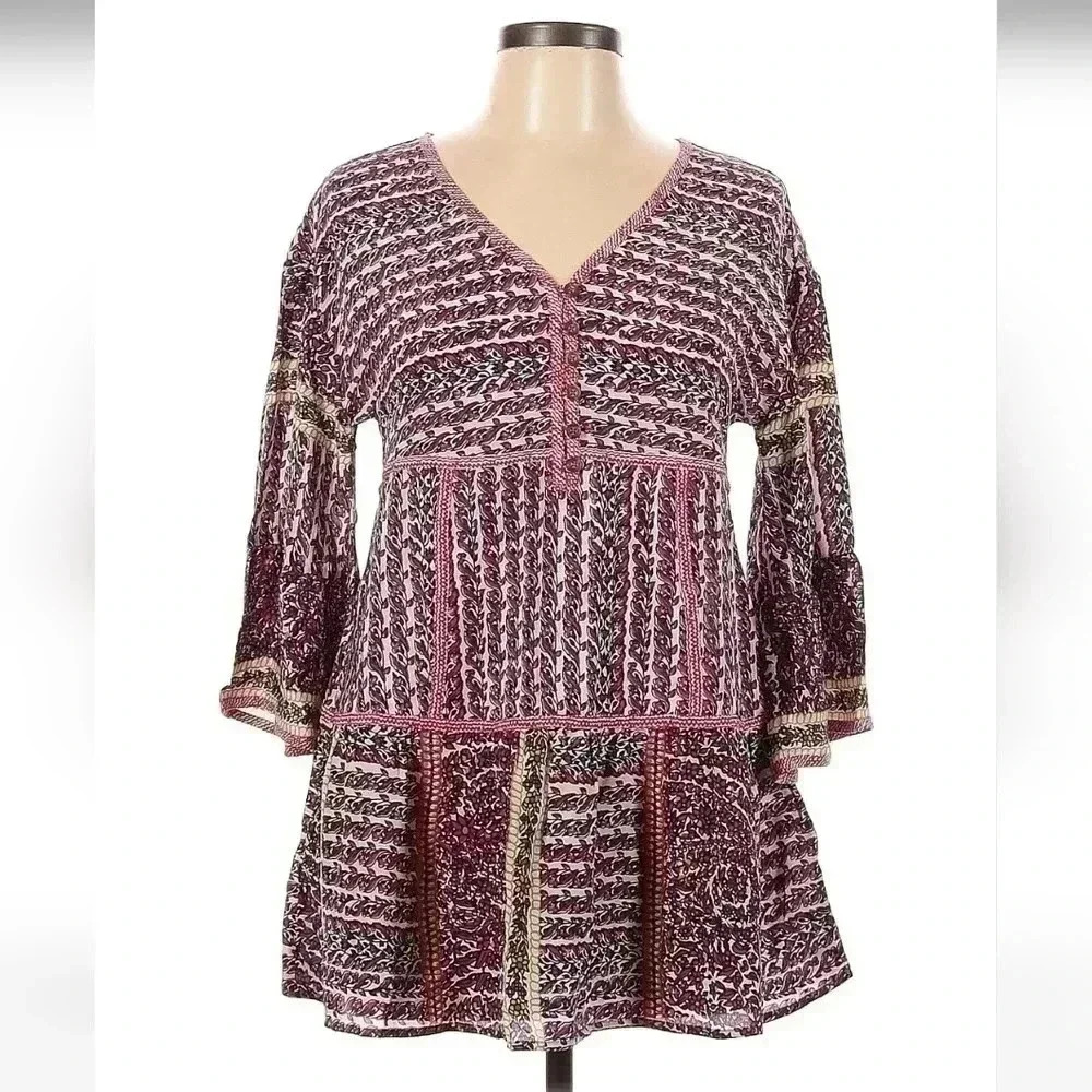 NWOT Anthropologie Maeve Lilyana Tiered Silk Blouse XS - Picture 5 of 7